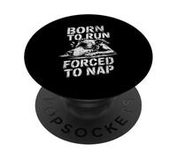 Workout Dog Funny Greyhound Born Run Forced To Nap Dog Lover PopSockets Adhesive PopGrip