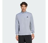 Adidas Workout Essentials All-set 3 Stripes Knit Full Zip Sweatshirt Grey L Men