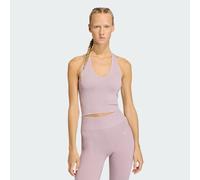 adidas Women's Workout Essentials Knit Halterneck T-Shirt, preloved fig, L