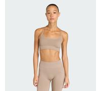 adidas Women's Workout Essentials Knit Light Support Padded Bra, Chalky Brown, XS