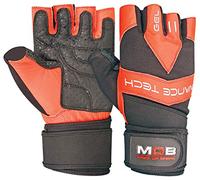 Workout Gym Gloves with Wrist Wrap Support Palm Protection Breathable for Training Weight Lifting, Fitness, Exercise, Bodybuilding, Powerlifting (Red, XX-Large)