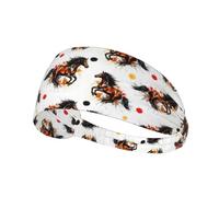Workout Headband for Women Men Athletic Non Slip for Yoga Running Sports Hair Bands Bandeau Headbands Sweat Hair Accessories (Natural Vintage Watercolor Cactus In Boho Style Flowers Twigs White)