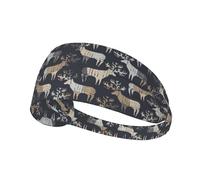 Workout Headbands for Women - Abstract Funny Deer Stretchy Non-Slip Sweat Head Bands for Women Hair, Moisture Wicking Sweatband for Sports Running Athletic Yoga Gym Tennis