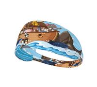 Workout Headbands for Women - Animals on Noah's Ark Floating Stretchy Sweat Head Bands for Women Hair, Moisture Wicking Sweatband for Sports Running Athletic Yoga Gym Tennis