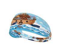Workout Headbands for Women - Animals on Noah's Ark Stretchy Non-Slip Sweat Head Bands for Women Hair, Moisture Wicking Sweatband for Sports Running Athletic Yoga Gym Tennis