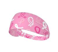 Workout Headbands for Women - Breast Cancer Awareness A Stretchy Non-Slip Sweat Head Bands for Women Hair, Moisture Wicking Sweatband for Sports Running Athletic Yoga Gym Tennis