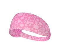 Workout Headbands for Women - Breast Cancer Pink Ribbons Awareness Stretchy Sweat Head Bands for Women Hair, Moisture Wicking Sweatband for Sports Running Athletic Yoga Gym Tennis