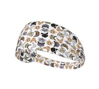 Workout Headbands for Women - Cute Cats A Stretchy Non-Slip Sweat Head Bands for Women Hair, Moisture Wicking Sweatband for Sports Running Athletic Yoga Gym Tennis