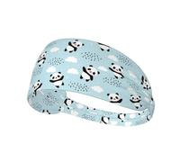 Workout Headbands for Women - Cute Panda Bear Stretchy Non-Slip Sweat Head Bands for Women Hair, Moisture Wicking Sweatband for Sports Running Athletic Yoga Gym Tennis
