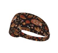 Workout Headbands for Women - Embroidery Deer Fox Maple Leaf Stretchy Sweat Head Bands for Women Hair, Moisture Wicking Sweatband for Sports Running Athletic Yoga Gym Tennis