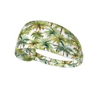 Workout Headbands for Women - Green Coconut Tree Stretchy Sweat Head Bands for Women Hair, Moisture Wicking Sweatband for Sports Running Athletic Yoga Gym Tennis
