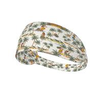 Workout Headbands for Women - Hawaiian Style Green Coconut Tree Stretchy Non-Slip Sweat Head Bands for Women Hair, Moisture Wicking Sweatband for Sports Running Athletic Yoga Gym Tennis