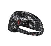 Workout Headbands for Women - Mecha Skeleton Warrior Stretchy Sweat Head Bands for Women Hair, Moisture Wicking Sweatband for Sports Running Athletic Yoga Gym Tennis