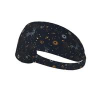 Workout Headbands for Women - Milky Way Sun Constellation Deer Stretchy Non-Slip Sweat Head Bands for Women Hair, Moisture Wicking Sweatband for Sports Running Athletic Yoga Gym Tennis
