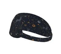 Workout Headbands for Women - Milky Way Sun Constellation Deer Sweat Head Bands for Women Hair, Moisture Wicking Sweatband for Sports Running Athletic Yoga Gym