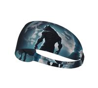 Workout Headbands for Women - Moon Wolf Warrior Stretchy Sweat Head Bands for Women Hair, Moisture Wicking Sweatband for Sports Running Athletic Yoga Gym Tennis