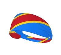 Workout Headbands for Women - Non-Slip Elastic Hairbands Flag of The Congo Print Yoga Hair Bands, for Sports