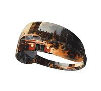 Workout Headbands for Women - Non-Slip Elastic Hairbands London Color Taxi Print Yoga Hair Bands, for Sports