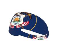 Workout Headbands for Women - Non-Slip Elastic Hairbands Utah Flag Print Yoga Hair Bands, for Sports
