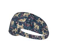 Workout Headbands for Women - Rustic Flower Cute Deer Sweat Head Bands for Women Hair, Moisture Wicking Sweatband for Sports Running Athletic Yoga Gym