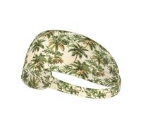 Workout Headbands for Women - Tropical Coconut Tree Print Stretchy Sweat Head Bands for Women Hair, Moisture Wicking Sweatband for Sports Running Athletic Gym Yoga Tennis