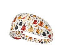 Workout Headbands for Women - Vintage Cello 1 Print Stretchy Sweat Head Bands for Women Hair, Moisture Wicking Sweatband for Sports Running Athletic Gym Yoga Tennis