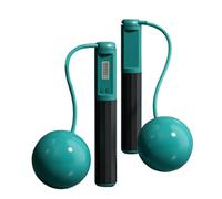 Workout Jump Rope - Ropeless Jump Rope | Weighted Cordless Jump Rope with LED Displays | 2 in 1 Adjustable Jump Rope with Big Ball Supplies