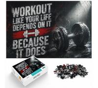 Workout Like Your Life Depends On it, Gym Mot Jigsaw Puzzle, 1000 Piece | For free time at home, this adult jigsaw puzzle with 1000 pieces works well for solo leisure or shared family time.