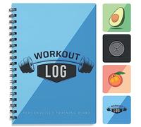 Workout Planner for Daily Fitness Tracking & Goals Setting - A5 Size, 6” x 8”, Azure Blue - Improved Thicker Cover - Men & Women Personal Home & Gym Training Diary - Log Book - by Workout Log Gym