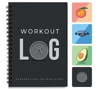 Workout Planner for Daily Fitness Tracking & Goals Setting - A5 Size, 6” x 8”, Charcoal Grey - Improved Thicker Cover - Men & Women Personal Home & Gym Training Diary - by Workout Log Gym