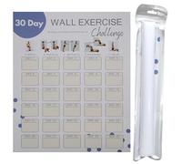 Workout Planner Poster - 30 Day Exercise Chart, Quick Fitness Log Sheet, Blank Training Wall Board | Daily Health Tracking Poster for Youth Teenagers Men Women Home Gym Activity Planning Supplies