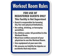 Workout Room Rules Sign Outdoor Courtyard Decoration Sign 8X12 Inch