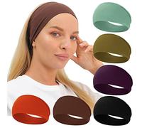 Workout Wide Headbands for Women Non Slip,Super Soft Yoga Running Exercise Head Bands,Elastic Sweat Band Hair Bands for Women' s Hair,Womens Solid Headband Hair Wrap