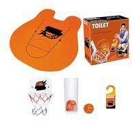 Workplace Hoop Game - Indoor Toilet Sports Toy, 2 Mini Balls & Suction Cup Hoop for Bathroom Office Fun, Interactive Stress Relief Game for Adults | Portable Basketball Set =Over Door, Cabinet, Tile
