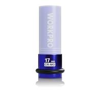 WORKPRO 1/2" Drive 17mm Impact Socket, Cr-Mo Steel Protective Wheel Nut Sockets, Non-Marring Lug Nut Wheel Sockets for Car Repair