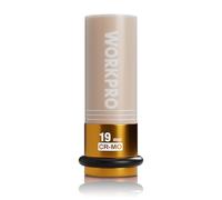 WORKPRO 1/2" Drive Impact Lug Nut Socket, 19 mm Protective Wheel Nut Socket, Cr-Mo Steel Non-Marring Lug Nut Wheel Sockets for Car Repair