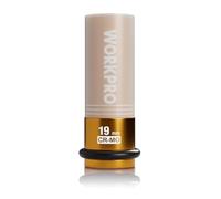 WORKPRO 1/2" Drive Impact Lug Nut Socket, 19 mm Protective Wheel Nut Socket, Cr-Mo Steel Non-Marring Lug Nut Wheel Sockets for Car Repair