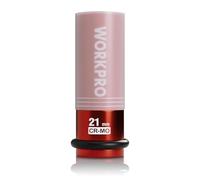 WORKPRO 1/2" Drive Impact Lug Nut Socket, 21 mm Protective Wheel Nut Socket, Cr-Mo Steel Non-Marring Lug Nut Wheel Sockets for Car Repair