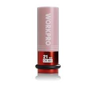 WORKPRO 1/2" Drive Impact Lug Nut Socket, 21 mm Protective Wheel Nut Socket, Cr-Mo Steel Non-Marring Lug Nut Wheel Sockets for Car Repair