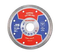 WORKPRO 115 mm Super Thin Diamond Cutting Disc, Segmented Blade for Tiles | OSA Certified, Super Thin Design, Premium Diamond Grit & Heat-Resistant Core for Fast, Smooth and Precise Cutting