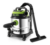WORKPRO 1200 W 20 L Wet and Dry Vacuum Cleaner with HEPA, 3-in-1 Blower Function, Powerful Industrial Dust Extractor with Stainless Steel Tank for Indoor & Outdoor Cleaning
