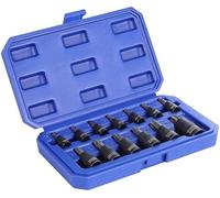 WORKPRO 13-Piece Torx Socket Set, T8-T60 S2 Steel Bits and Chrome Vanadium Steel Sockets 1/4", 3/8" and 1/2", with Storage Box