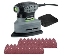 WORKPRO 130 W Detail Sander with Dust Collector & 20-Piece Sandpapers | 13000 RPM, Electric & Compact Sander, 150 x 100 mm Pad, Wood Polishing & Finishing Work