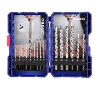 WORKPRO 15-Piece Masonry Drill Bit Set with Storage Case | Carbide Tips, Concrete, Brick, Tile & Cement, Hammer Drill Compatible