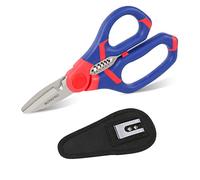 WORKPRO 150 mm Electricians Scissors, 2-in-1 Wire Cutter Stripper, Multi-Function Shears, Bi-Material Soft Handle