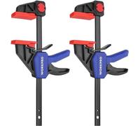 WORKPRO 150 mm Ratchet Bar Clamp Set, 2-Pack | Quick Release, 68 kg Load, One-Hand Operation, 285 mm Spreader, Woodworking DIY Clamp