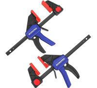 WORKPRO 150 mm Ratchet Bar Clamp Set, 285 mm Spreader, Quick Release and One-Handed Clamp, Ideal for Woodworking and DIY Projects, Max 68 kg Load Limit, 2-Pack