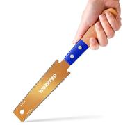 WORKPRO 150mm Japanese Pull Saw, Compact Fine Tooth Saw with 14 &17 TPI, SK5 Flexible Blade Double-Edged Hand Saw for Craft, Hobby, DIY, Trim Pull Saw for Woodworking