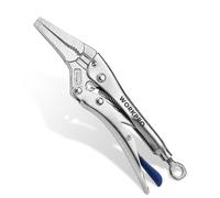WORKPRO 16.5cm Long Nose Lock Pliers, CR-MO Steel Construction with Perforated Screw, Multi-Purpose Clamping Tool for Car, Welding and Home DIY