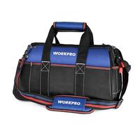 WORKPRO 16-inch Wide Mouth Tool Bag with Water Proof Molded Base